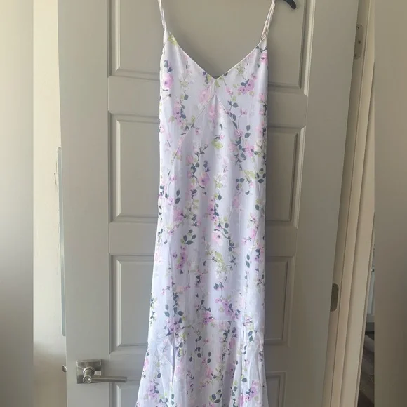 Altar'd State Floral Maxi Dress - White and Purple - Picture 1 of 4